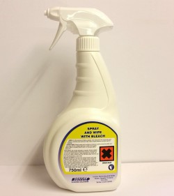 Spray and Wipe with Bleach