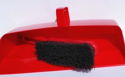 Red Dust Pan and Brush